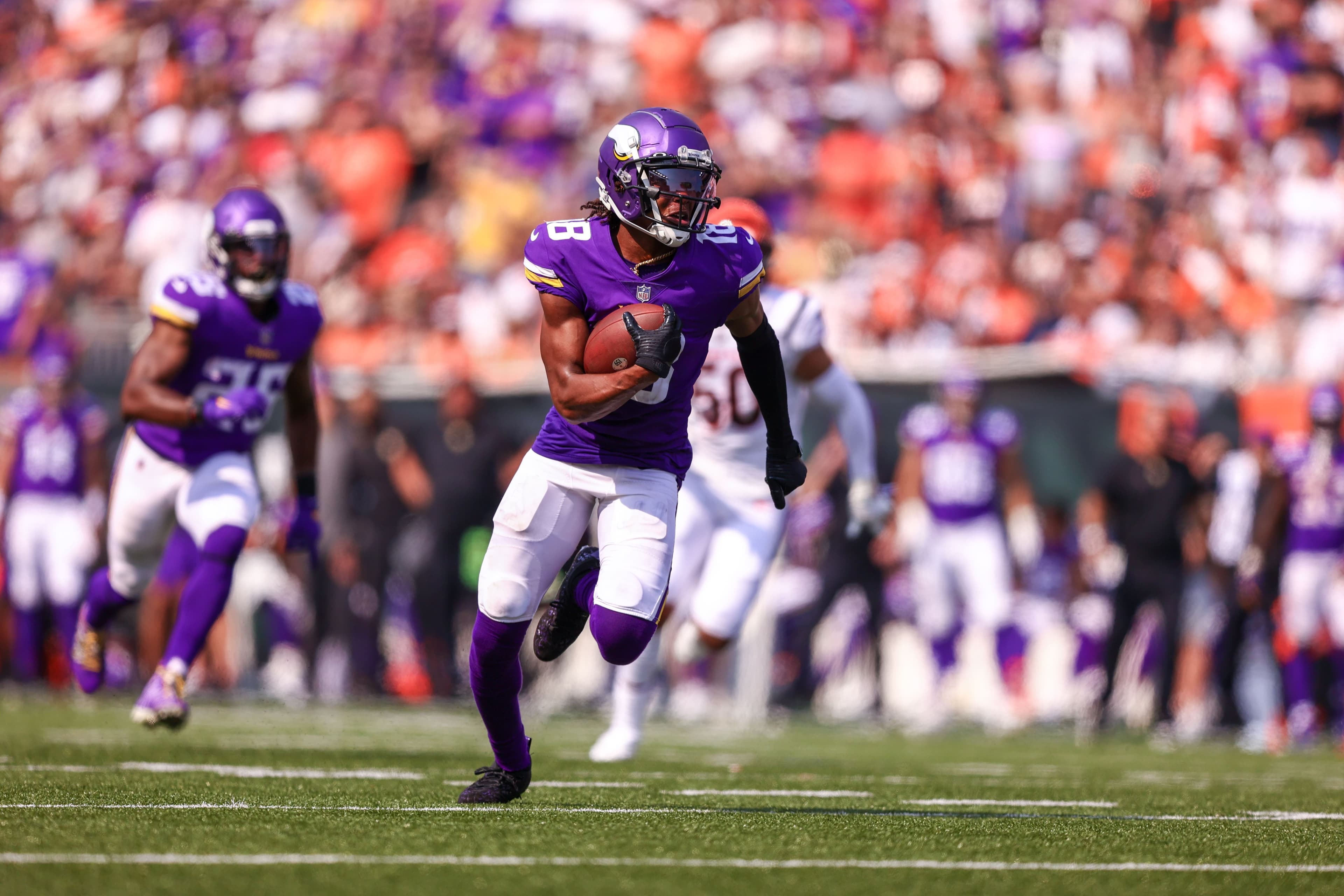 Justin Jefferson breaking free on a catch-and-run