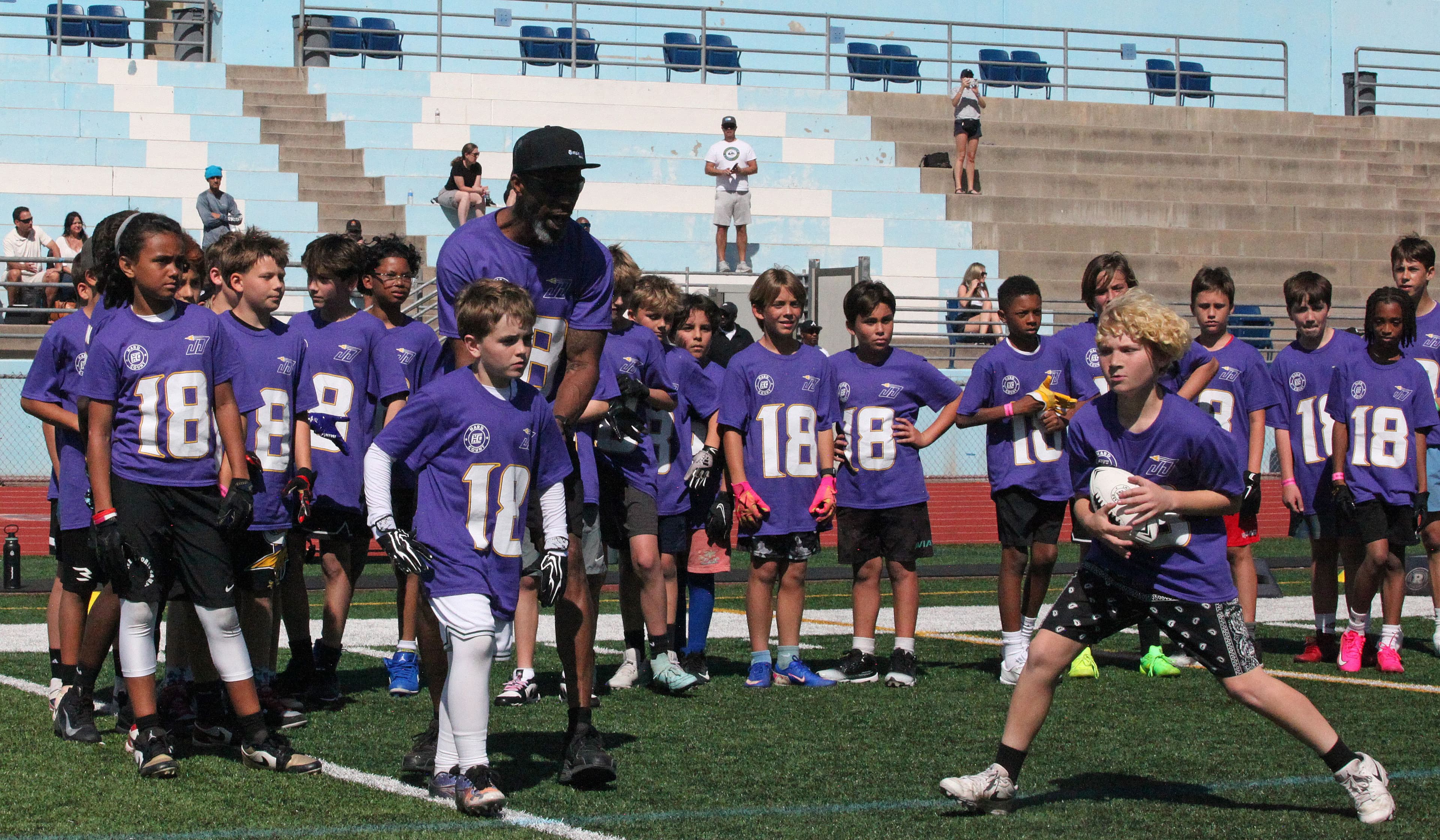 The whole JJets camp on the field